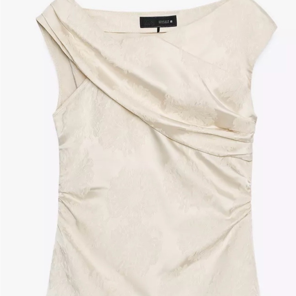 NWT - Zara Off-White Textured Women's Blouse